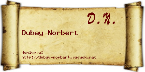 Dubay Norbert névjegykártya